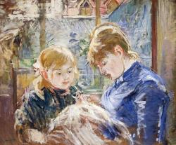 artist-morisot:  The Sewing Lesson (aka The Artist’s Daughter,