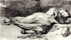 denisforkas:  Eugene Delacroix - Monk at Prayer. 1821 