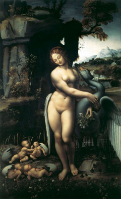 haute-spencer:  Leda and the Swan- Leonardo Da Vinci. 1508 