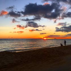 Hawaiin sunsets are the most gorgeous thing I&rsquo;ve ever seen.  (at Waikiki Beach)