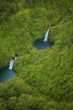 llbwwb:  Maui waterfalls and pools aerial (by IronRodArt - Royce