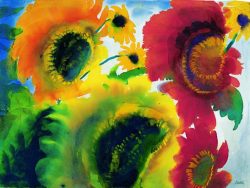 amare-habeo:  Emil Nolde (1867 1956 ) - Red and yellow sunflowers