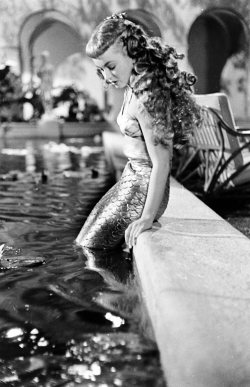 vintagegal:  Ann Blyth on the set of Mr. Peabody and the Mermaid