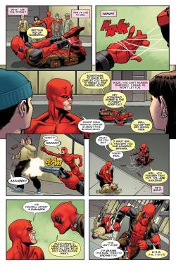 A heartwarming moment between Deadpool and Daredevil