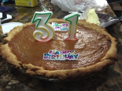 Delicious birthday pie