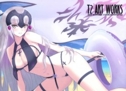 tony taka fate/grand order jeanne alter bikini cleavage garter