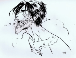 karibuillustrations:  Eren Jaeger…Ink sketch :3