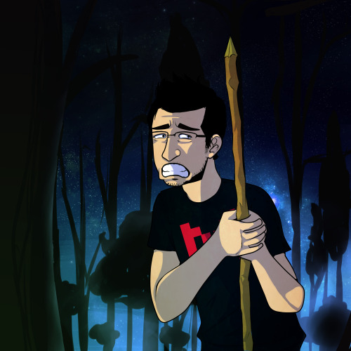 daniidraws:  drawing of Markiplier, inspired by his recent “The Forest” let’s play video