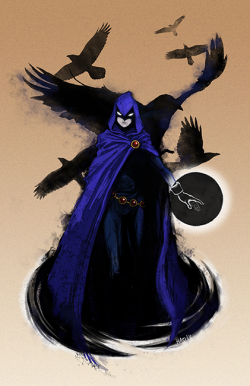 superhero-auction: Raven by Hao Lu Part of a Superhero-themed