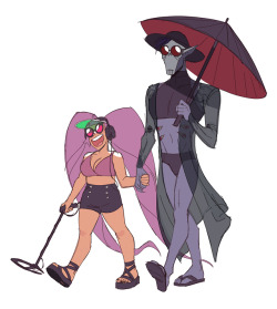 raegeii:  Lab partners at the beach, drawn in may 2018 as a