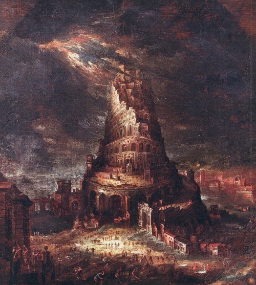 themacabrenbold:  Destruction of the Tower of Babel. Hans Bol