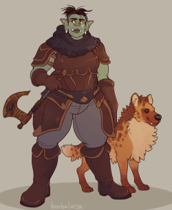 barbalarga: big shy mountain lesbian druid half-orc. pathfinder