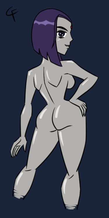 coonfootstash:  Had to get a quick drawing in before bed, so have some shiny Raven booty.