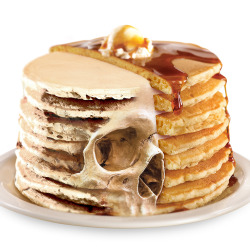 dennys:  ever wonder what a pancake’s skeleton looks like?