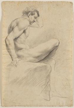 A Seated Nude in profile to the right, unknown Giovanni Battista