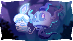 introducingemy:A little spoopy animation of Litwick and Phantump