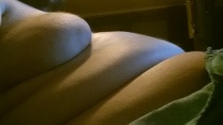 My belly looks huge from the side while sitting on my couch.