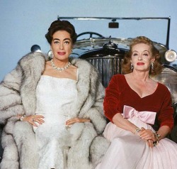 the60sbazaar:Joan Crawford and Bette Davis in publicity shot