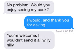 becomingathena:  Polite sexting. We’ve found a winner, kids.