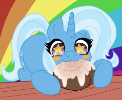 30minchallenge:Trixie has pounced upon her sweet treat!Thanks