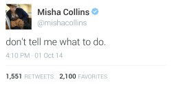 endversings:Misha Collins, actor, baker, candlestick maker, and