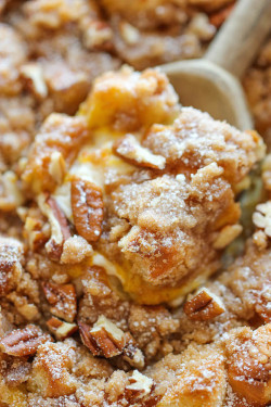 confectionerybliss:  Baked Pumpkin Cream Cheese French Toast