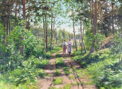 by-the-brush:  Forest Scene with Women WalkingJohan Krouthén