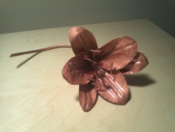 Here is a copper lily I made nearly a year ago. It has about