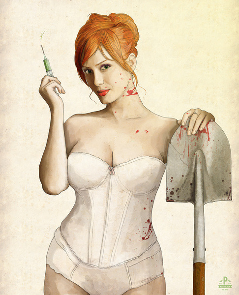 vintagereaper:  sp00kysexual:  mahlibombing:  Slaughterhouse Starlets Created byÂ Keith P. Rein Print available fromÂ Society6Â andÂ Etsy  iâ€™m fucking in love with this  first one!!! 