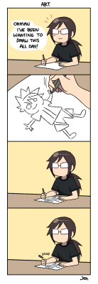 4-panel-life:  When I get excited about drawing something I forget