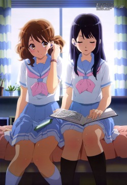 headphones hibike! euphonium kousaka reina oumae kumiko seifuku