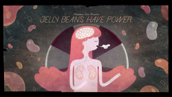 Jelly Beans Have Power - title carddesigned by Aleks Sennwaldpainted