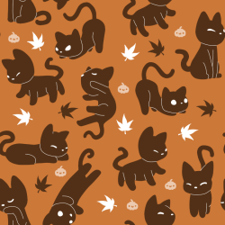 brandonlamchop:  Autumn and Halloween cat tiles! 