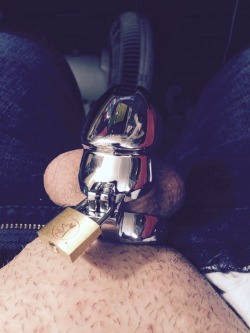 4inchcock:My very first chastity device Just putting it on gave