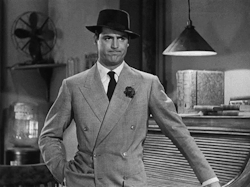 nitratediva:  Cary Grant in His Girl Friday (1940).