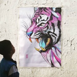 stability:  Tiger Fangs  Oil-Pastel on paper by Jongkie 