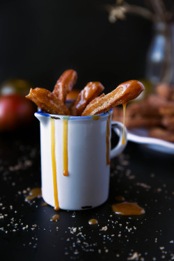 sweetoothgirl:  Apple Cider Churros  