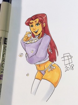 callmepo: Starfire sorta gets it…  Shawtie in a hoodie - Starfire. 