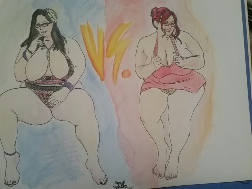 Sketch i did of lylaeverwettt and peaches larue. They’re both awesome and remind me of each other, pretty faces, sexy glasses, hot pussy, big boobs, gorgeous feet, and great ass