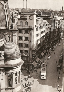 lostandfoundinprague:  Jungmann st, Prague by K.Plicka, 60’s