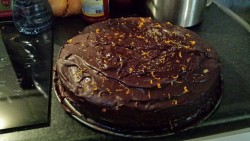 My friends baked us a vegan chocolate orange cake and it’s