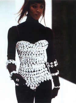 midnight-charm:Naomi Campbell at Dolce & Gabbana 1992