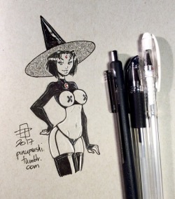 pinupsushi: Bonus Naughty Witchtober tiny doodle - Witchy Latex