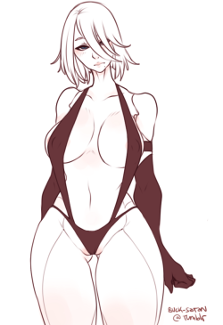 gyarusatan:  Short haired lewd A2 commission for  @freecrackk ~~ 