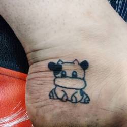 Cow on foot from the weekend. Thank you!   #tattoos #cow #moo