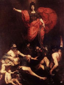 hadrian6:  Allegory of Italy. 1628. Valentin de Boulogne. French.