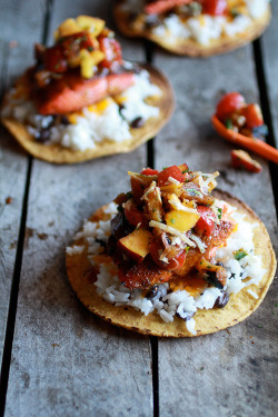 in-my-mouth:  Caribbean Jerk Salmon Tostadas with Grilled Pineapple