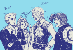 yamineftis:Doodles for fun cuz Sabo being the tallest is too