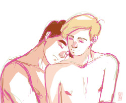 jbbsrart:  quick pre!serum steve/bucky sketch because i saw cap2