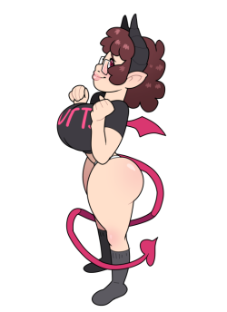 Quick doodle of @brellom‘s incredibly cute lil’ demon!